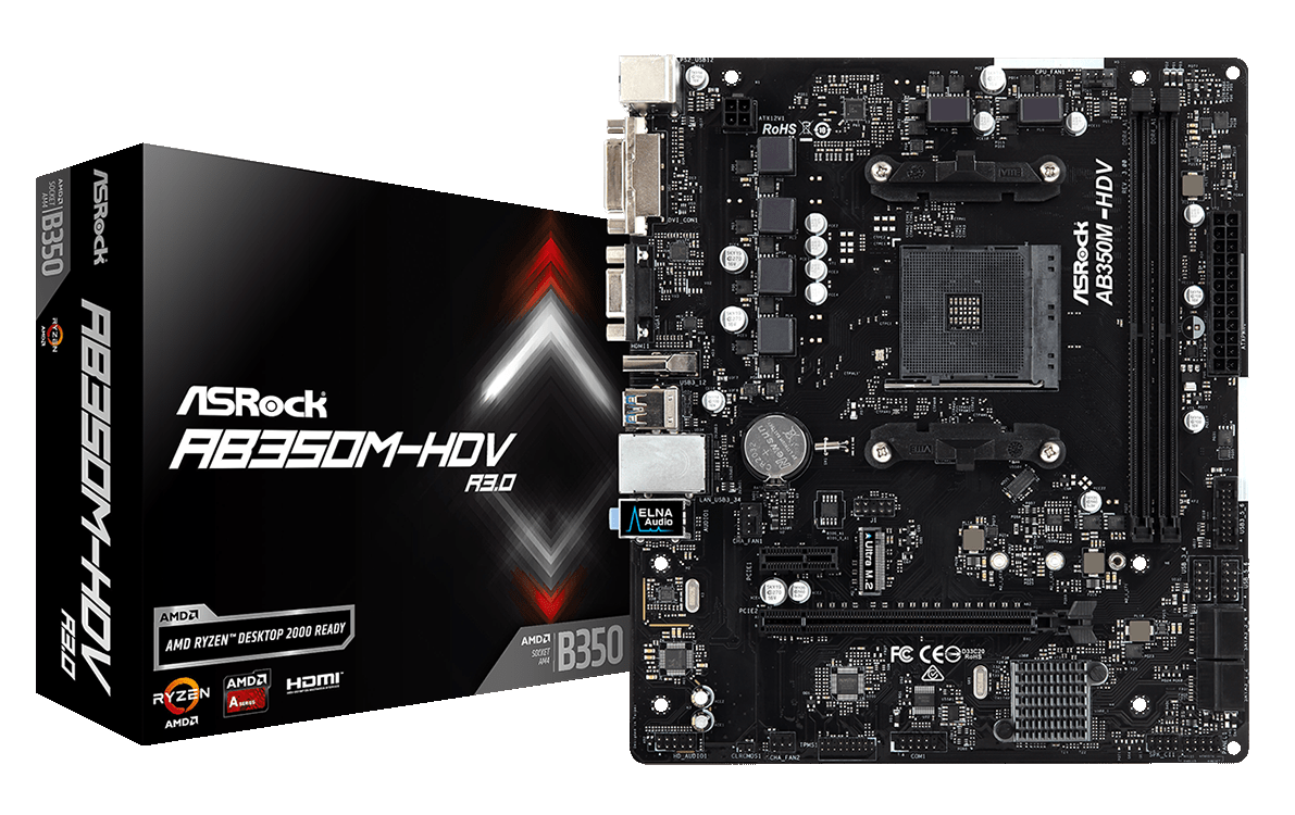 Купить Motherboard AsRock AB350M HDV R3 0 sAM4 AMD B350 с проверкой