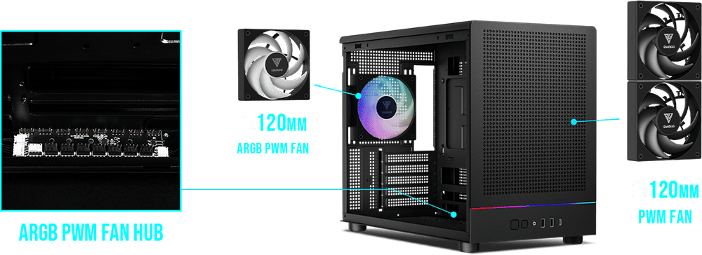 Корпус для ПК, Корпус для ПК, GAMDIAS ATHENA M4M Mini-Tower PC Case