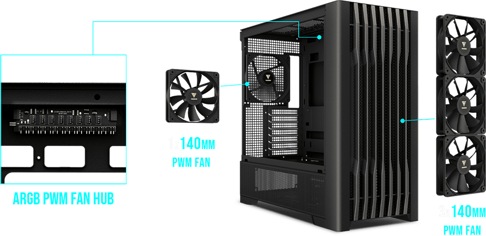 Корпус для ПК, Корпус для ПК, GAMDIAS ATHENA P3 Mid-Tower PC Case