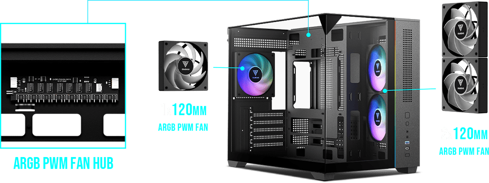 Корпус для ПК, Корпус для ПК, GAMDIAS NESO P1 PRO WW Mid-Tower PC Case