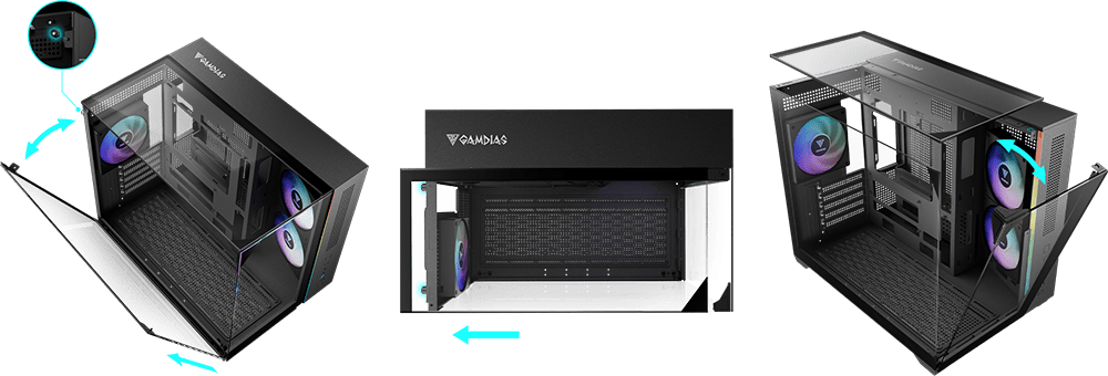 Корпус для ПК, Корпус для ПК, GAMDIAS NESO P1 PRO WW Mid-Tower PC Case