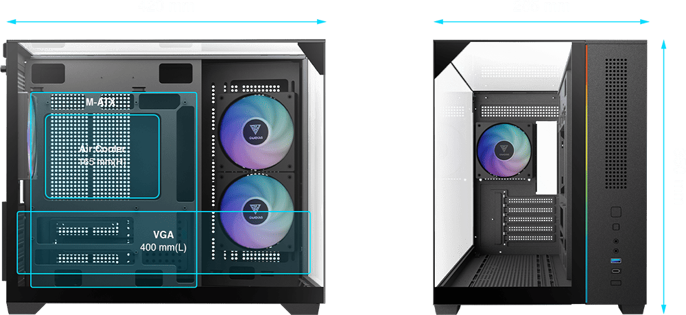 Корпус для ПК, Корпус для ПК, GAMDIAS NESO P1 PRO WW Mid-Tower PC Case