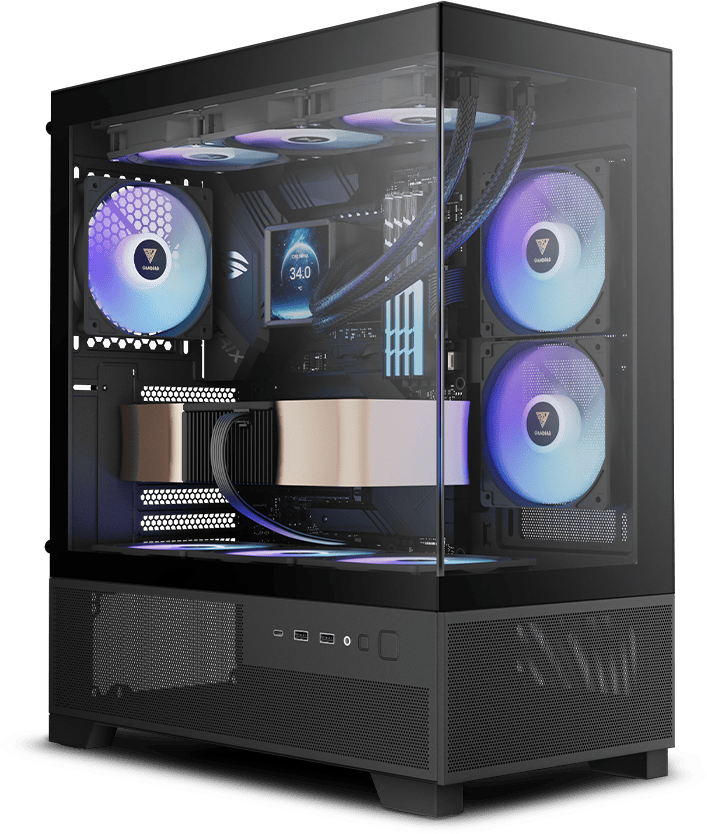 Корпус для ПК, Корпус для ПК, GAMDIAS AURA GC12 ARGB Mid-Tower PC Case