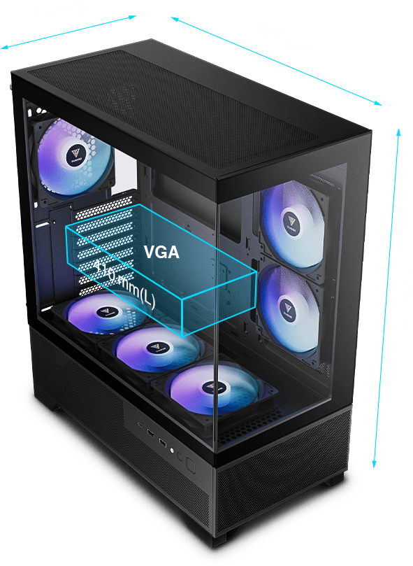 Корпус для ПК, Корпус для ПК, GAMDIAS AURA GC12 ARGB Mid-Tower PC Case