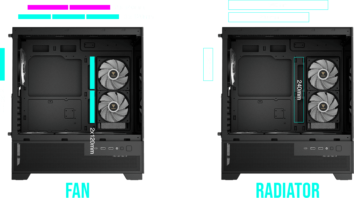 Корпус для ПК, Корпус для ПК, GAMDIAS AURA GC12 ARGB Mid-Tower PC Case