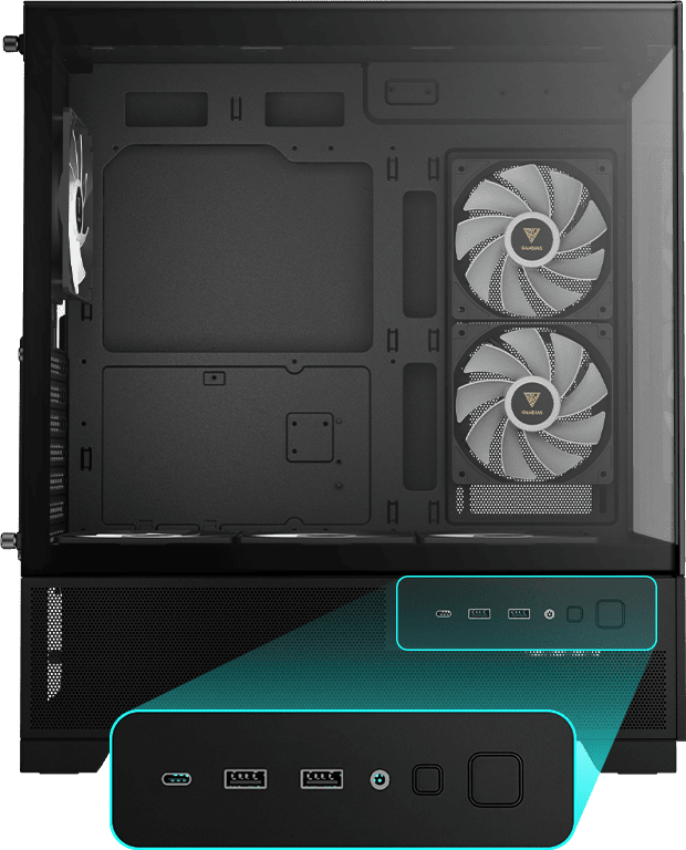 Корпус для ПК, Корпус для ПК, GAMDIAS AURA GC12 ARGB Mid-Tower PC Case