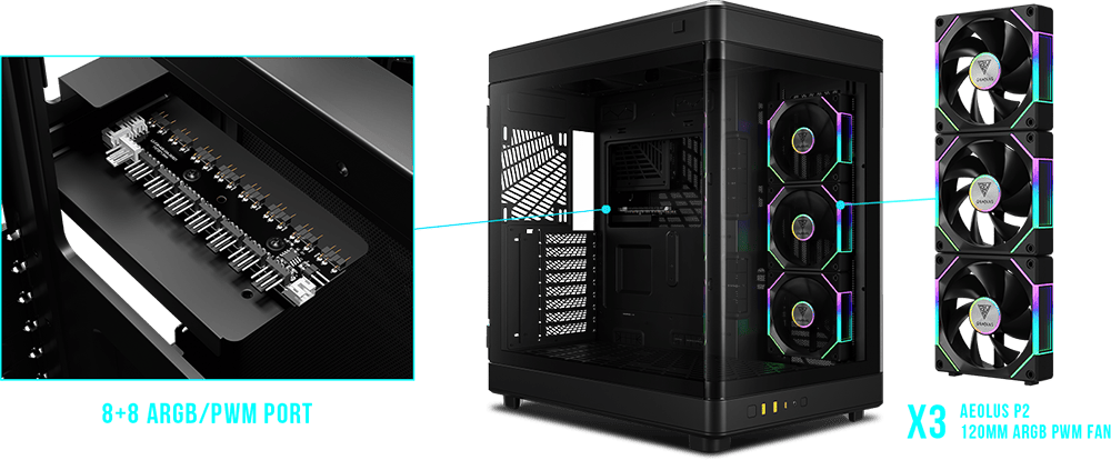 Корпус для ПК, Корпус для ПК, GAMDIAS NESO P1 PRO B Mid-Tower PC Case