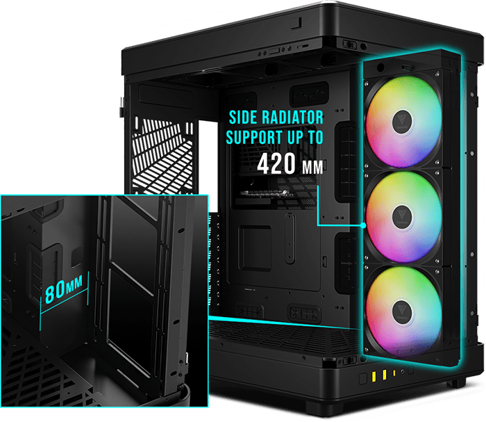 Корпус для ПК, Корпус для ПК, GAMDIAS NESO P1 PRO B Mid-Tower PC Case