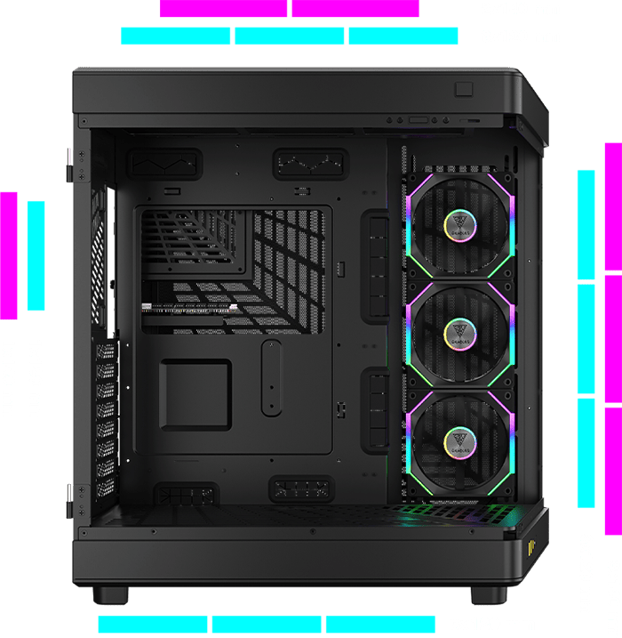 Корпус для ПК, Корпус для ПК, GAMDIAS NESO P1 PRO B Mid-Tower PC Case