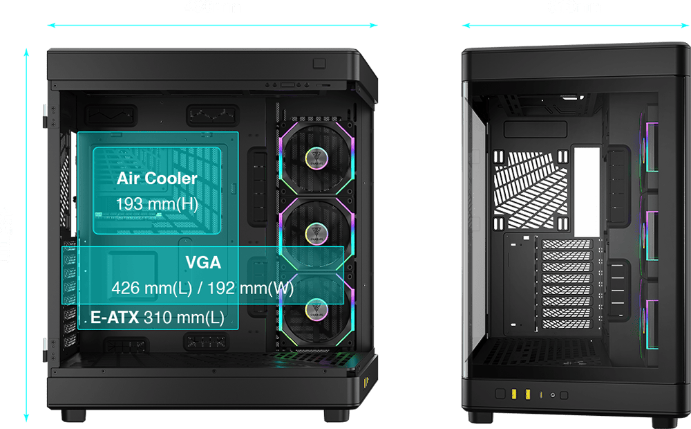 Корпус для ПК, Корпус для ПК, GAMDIAS NESO P1 PRO B Mid-Tower PC Case