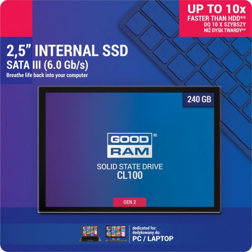 Фото SSD-диск GoodRAM CL100 Gen.2 TLC 240GB 2.5'' (SSDPR-CL100-240-G2)