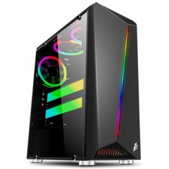 Корпус 1stPlayer Rainbow-R3 Color LED без БЖ Black