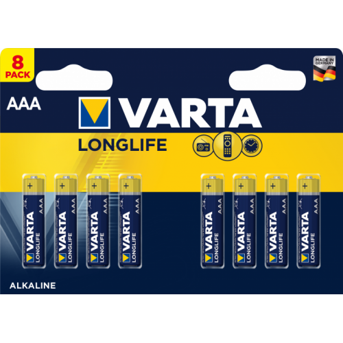 Купить Батарейки Varta AAA (LR03) Longlife Alkaline 8 шт. (04103101418) - цена в Харькове, Киеве, Днепре, Одессе
в интернет-магазине Telemart фото