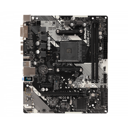 Photo Motherboard AsRock B450M-HDV R4.0 (sAM4, AMD B450)