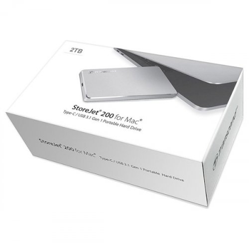 Зовнішній HDD Transcend StoreJet 200 USB Type-C 2TB (TS2TSJM200) Silver купити в Україні | Telemart фото