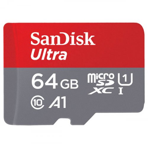 

SanDisk microSDXC Ultra 64GB UHS-I R100MB/s Class 10 (с адаптером) (SDSQUAR-064G-GN6IA)