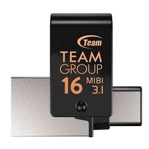 Купить Накопитель Team M181 Type-C USB 3.0 OTG 16GB (TM181316GB01) Black - цена в Харькове, Киеве, Днепре, Одессе
в интернет-магазине Telemart фото