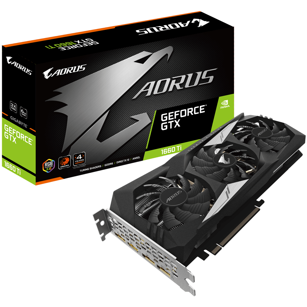 Продать Видеокарта Gigabyte GeForce GTX 1660 Ti AORUS 6144MB  (GV-N166TAORUS-6GD) по Trade-In интернет-магазине Телемарт - Киев, Днепр,  Украина