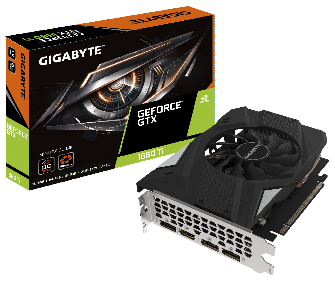 Продать Видеокарта Gigabyte GeForce GTX 1660 Ti Mini ITX OC 6144MB  (GV-N166TIXOC-6GD) по Trade-In интернет-магазине Телемарт - Киев, Днепр,  Украина