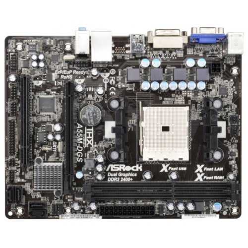 Продати Материнська плата AsRock A55M-DGS (sFM1, AMD A55) за Trade-In у інтернет-магазині Телемарт - Київ, Дніпро, Україна фото