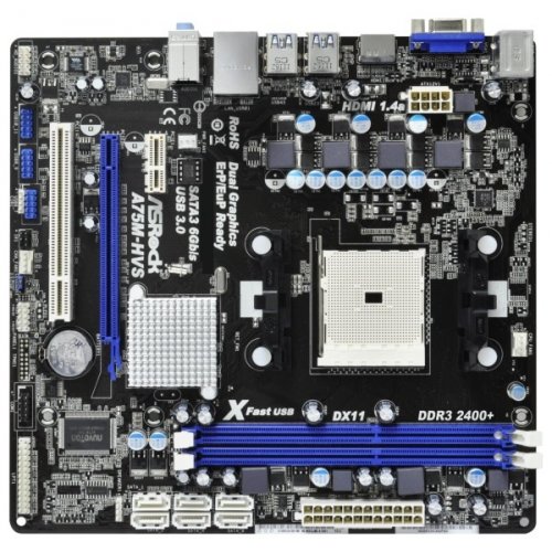 Продати Материнська плата AsRock A75M-HVS (sFM1, AMD A75) за Trade-In у інтернет-магазині Телемарт - Київ, Дніпро, Україна фото