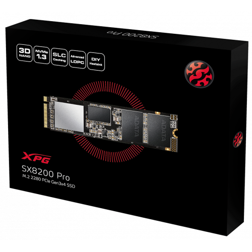 Фото SSD-диск ADATA XPG SX8200 Pro 3D NAND TLC 1TB M.2 (2280 PCI-E) NVMe 1.3 (ASX8200PNP-1TT-C)