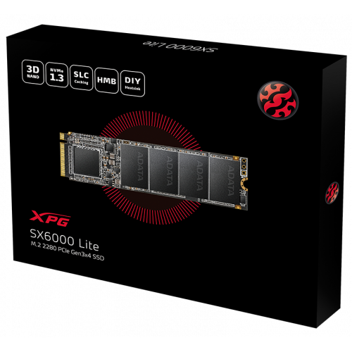 Фото SSD-диск ADATA XPG SX6000 Lite 3D NAND 1TB M.2 (2280 PCI-E) NVMe 1.3 (ASX6000LNP-1TT-C)