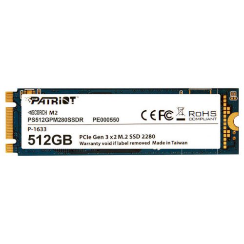 Продать SSD-диск Patriot Scorch 512GB M.2 (2280 PCI-E) NVMe x2 (PS512GPM280SSDR) по Trade-In интернет-магазине Телемарт - Киев, Днепр, Украина фото