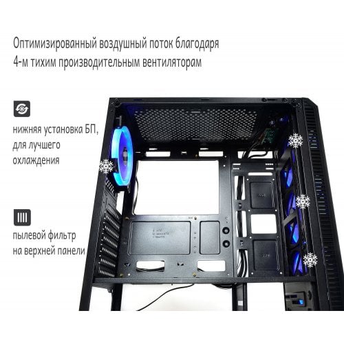 Корпус QUBE Spark-RGB без БП (SPARK_FCNU3) Black купити з перевіркою сумісності: огляд, характеристики, ціна у Києві, Львові, Вінниці, Хмельницькому, Івано-Франківську, Україні | інтернет-магазин TELEMART.UA фото