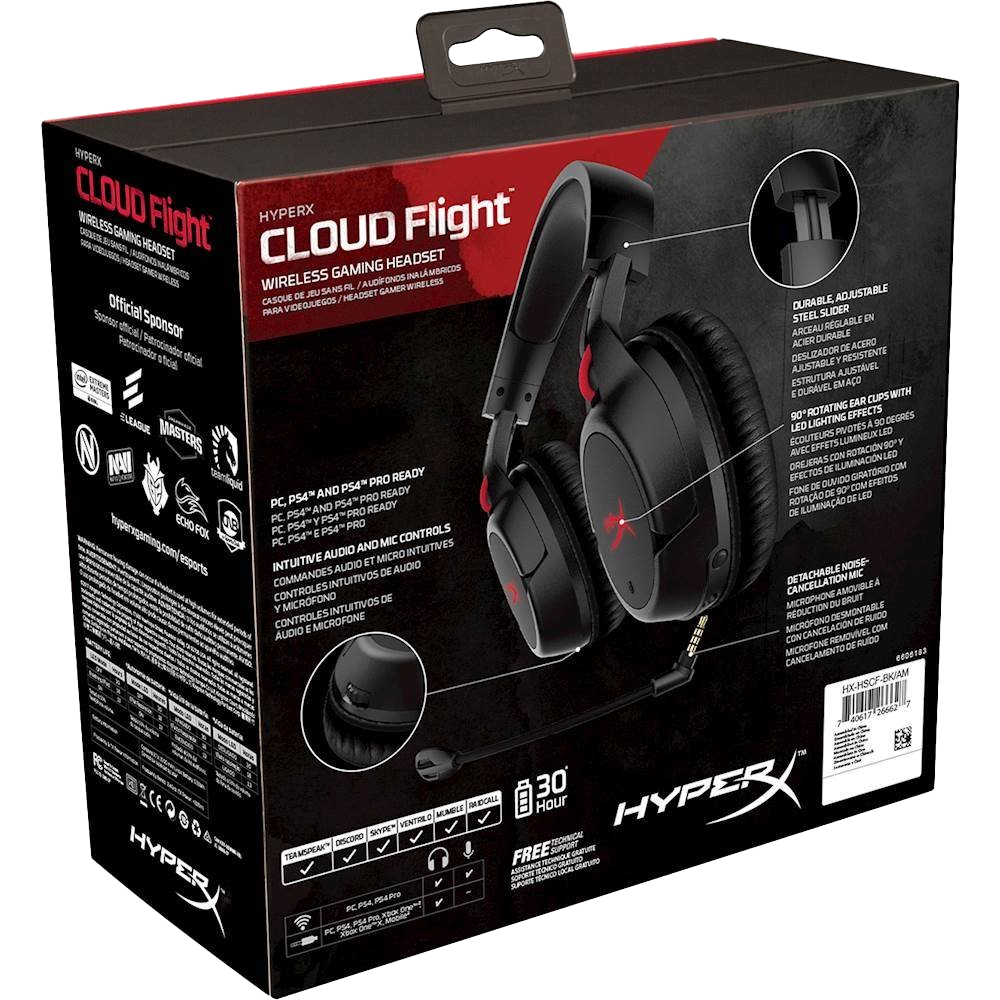 Наушники HyperX Cloud Flight Wireless Gaming (HX-HSCF-BK/EM/4P5L4AM ...
