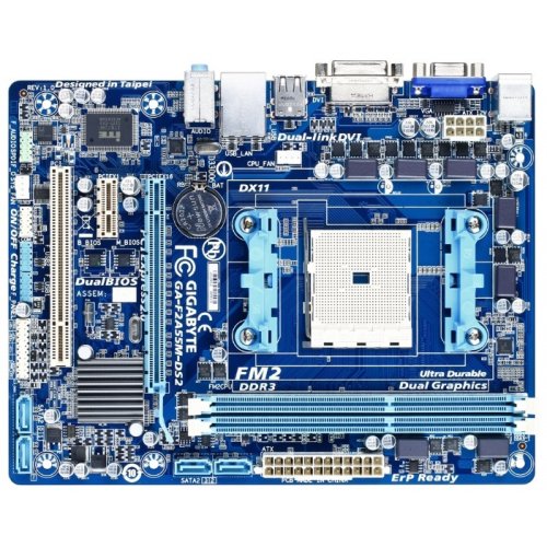 Продати Материнська плата Gigabyte GA-F2A55M-DS2 OEM (sFM2, AMD A55) за Trade-In у інтернет-магазині Телемарт - Київ, Дніпро, Україна фото