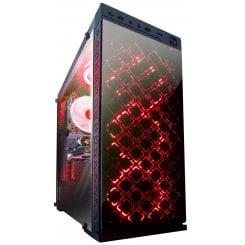 Корпус Frime Illusion Red LED без БП (Illusion-U3-GLS-4RDRF) Black