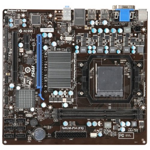Продати Материнська плата MSI 760GM-P34 (FX) (sAM3+, AMD 760G) за Trade-In у інтернет-магазині Телемарт - Київ, Дніпро, Україна фото