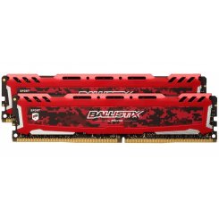 Фото Crucial DDR4 8GB (2x4GB) 2400Mhz Ballistix Sport Red (BLS2K4G4D240FSE)