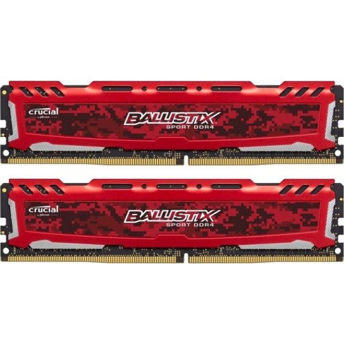 Фото ОЗУ Crucial DDR4 16GB (2x8GB) 2400Mhz Ballistix Sport LT Red (BLS2K8G4D240FSEK)
