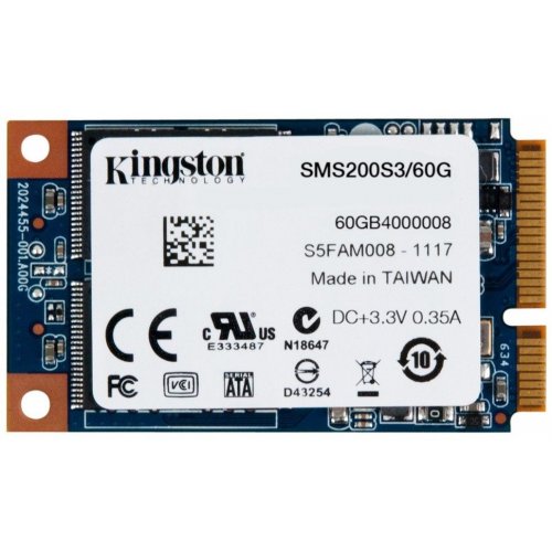 Продати SSD-диск Kingston SSDNow mS200 60GB mSATA (SMS200S3/60G) за Trade-In у інтернет-магазині Телемарт - Київ, Дніпро, Україна фото