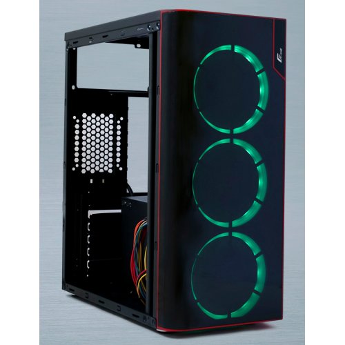 Фото Корпус Frime Vision Green LED без БП (Vision-U3-3GSRF-WP) Black/Red