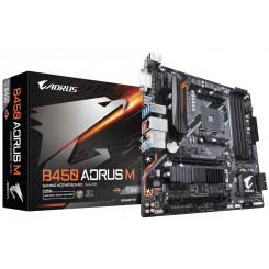 Уценка материнская плата Gigabyte B450 AORUS M (sAM4, AMD B450) (После установки. , 123541)