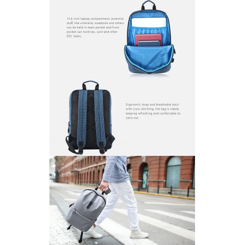 Купити Xiaomi 15.6" Mi Casual Backpack 20L Black - ціна в Києві, Львові, Вінниці, Хмельницькому, Франківську, Україні | інтернет-магазин TELEMART.UA фото