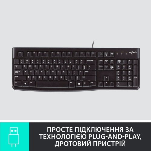 Фото Клавіатура Logitech Keyboard K120 ukr USB (920-002643)