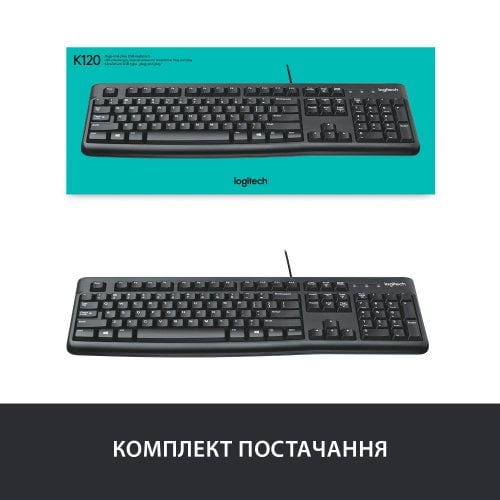 Фото Клавіатура Logitech Keyboard K120 ukr USB (920-002643)