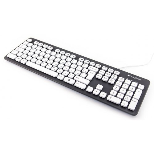 Клавіатура Logitech Washable Keyboard K310 USB (920-004061) Black/White купити в Україні: Київ, Львів, Хмельницький, Тернопіль, Івано-Франківськ | Низька ціна, відгуки, характеристики від TELEMART фото
