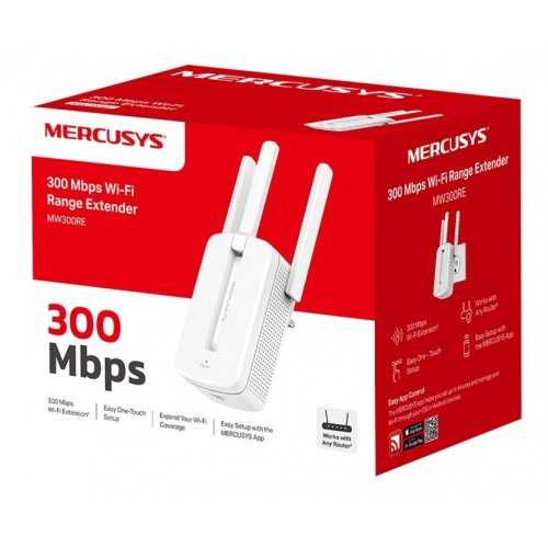Ретранслятор Mercusys MW300RE купити в Україні: Київ, Львів, Хмельницький, Тернопіль | Низька ціна, відгуки, характеристики від TELEMART фото