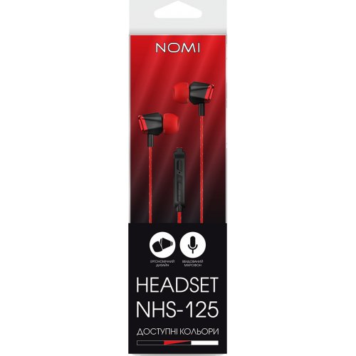 Купить Наушники Nomi NHS-125 Black/Red - цена в Харькове, Киеве, Днепре, Одессе
в интернет-магазине Telemart фото