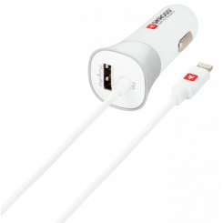 Автомобільний зарядний пристрій SKROSS USB Car Charger to Lightning Connector 3.4A 1 USB (2.900616) White