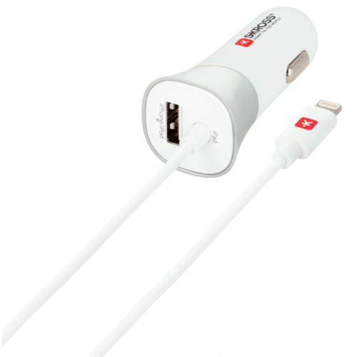 Автомобільний зарядний пристрій SKROSS USB Car Charger to Lightning Connector 3.4A 1 USB (2.900616) White купити в Україні: Київ, Львів, Хмельницький, Тернопіль, Івано-Франківськ | Низька ціна, відгуки, характеристики від TELEMART фото