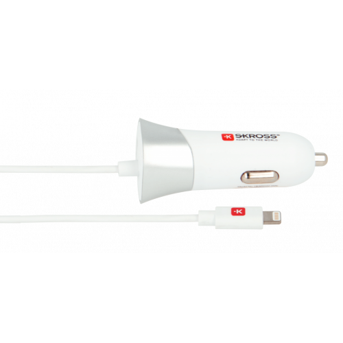 Автомобільний зарядний пристрій SKROSS USB Car Charger to Lightning Connector 3.4A 1 USB (2.900616) White купити в Україні: Київ, Львів, Хмельницький, Тернопіль, Івано-Франківськ | Низька ціна, відгуки, характеристики від TELEMART фото