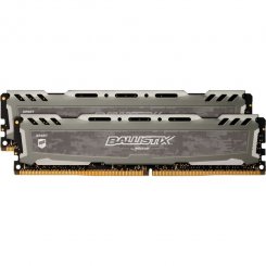 Фото Crucial DDR4 16GB (2x8GB) 2666Mhz Ballistix Sport LT Gray (BLS2K8G4D26BFSBK)