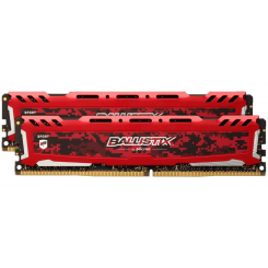 ОЗП Crucial DDR4 16GB (2x8GB) 2666Mhz Ballistix Sport LT Red (BLS2K8G4D26BFSEK)