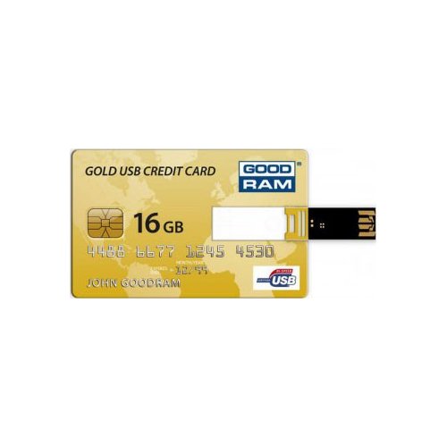 Купити Накопичувач GoodRAM Credit Card 16GB Gold (PD16GH2GRCCPR9) - ціна в Києві, Львові, Вінниці, Хмельницькому, Франківську, Україні | інтернет-магазин TELEMART.UA фото